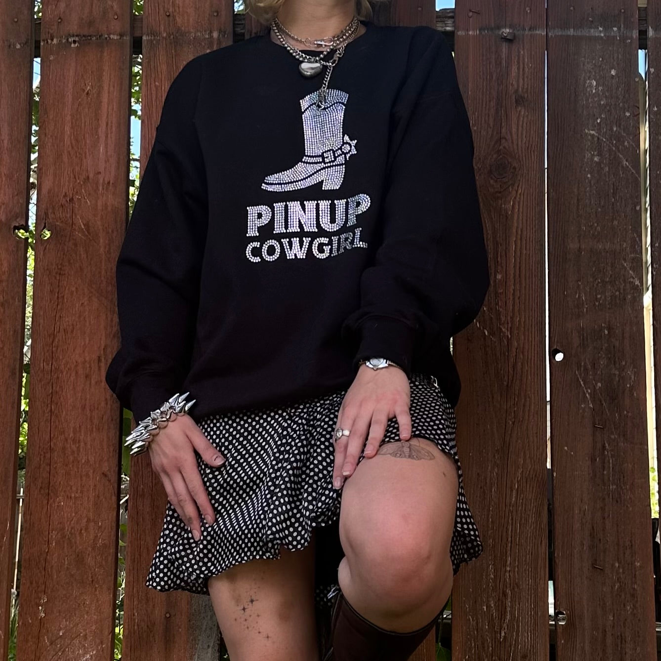 Pinup Cowgirl Crew Neck